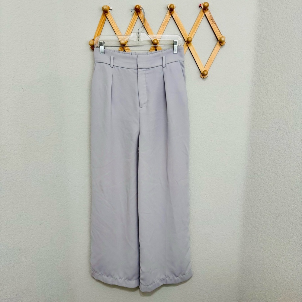 Uniqlo Gray Wide Leg Pleated Trouser Pants Size M